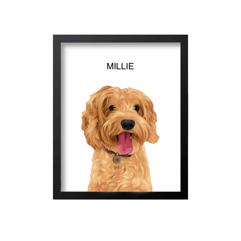 Personalised pet portrait artwork made from your photo