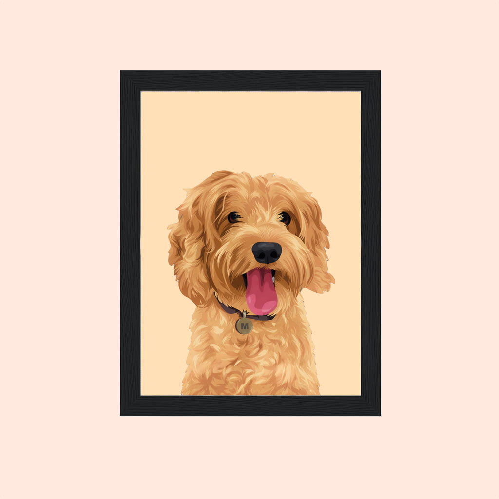 Personalised pet portraits Australia and America custom framed artwork