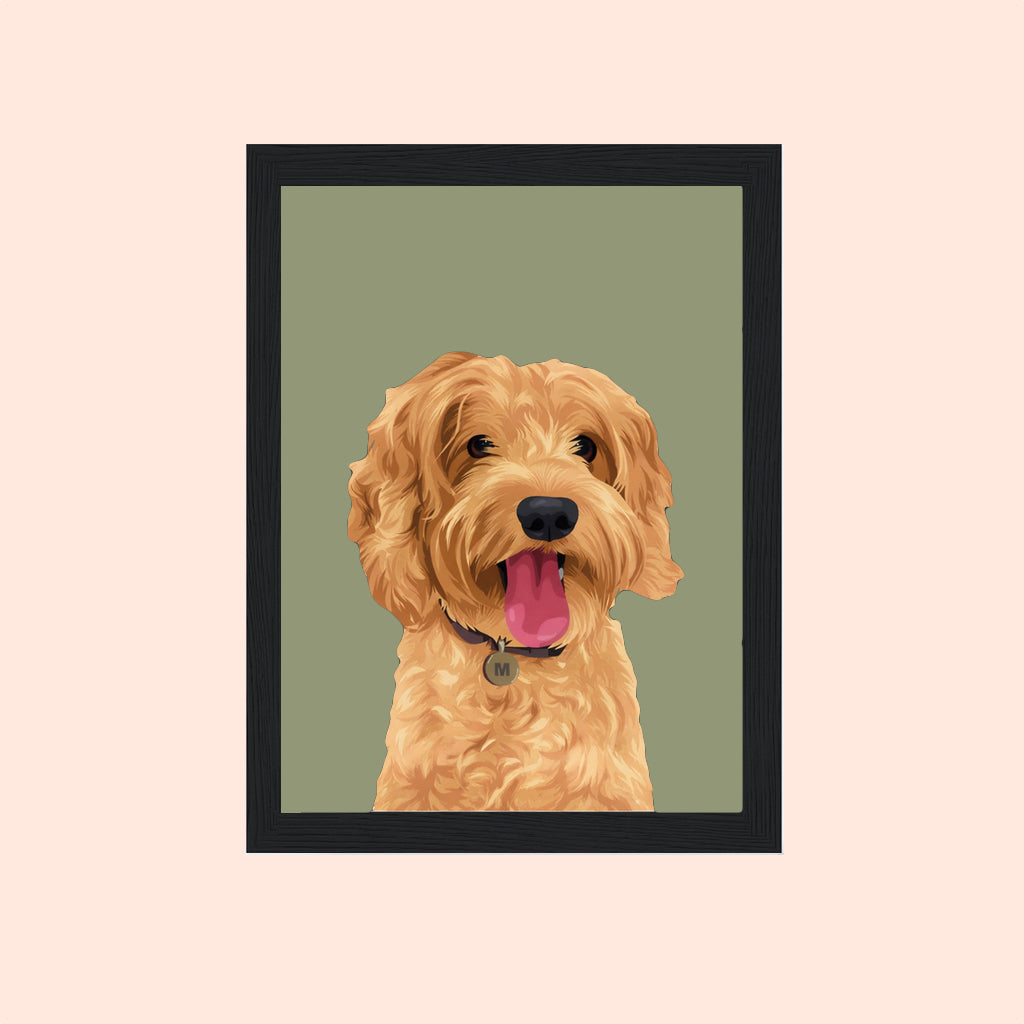 Personalised Wooden Frame Pet Portrait