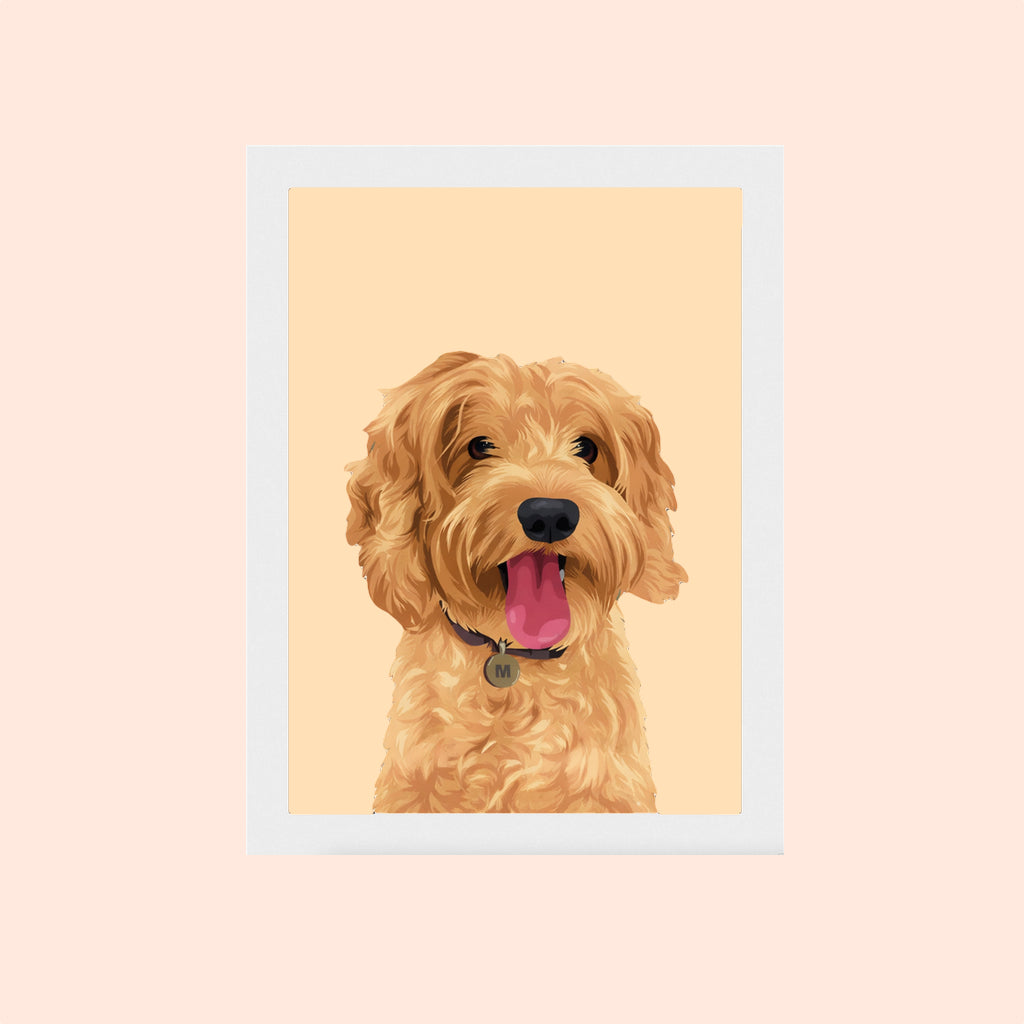 Personalised pet portraits with framing available in Australia and USA