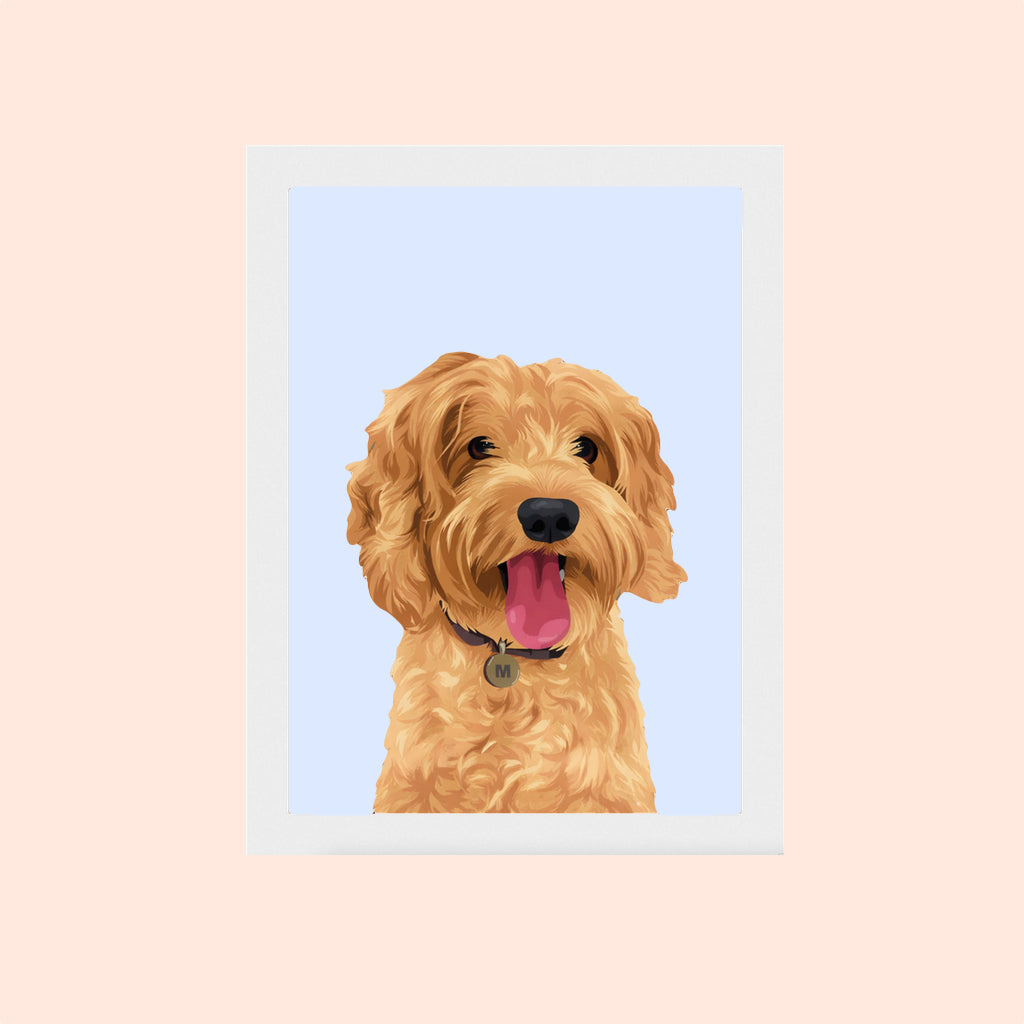 Personalised pet portrait artwork delivered across the USA and Australia