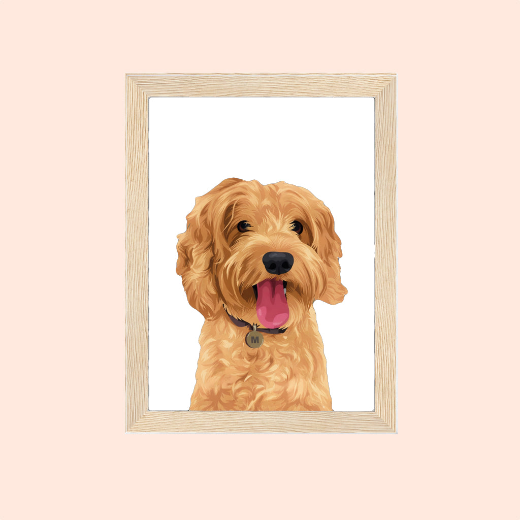 Personalised pet portrait gift framed and ready to hang. great gift ideas
