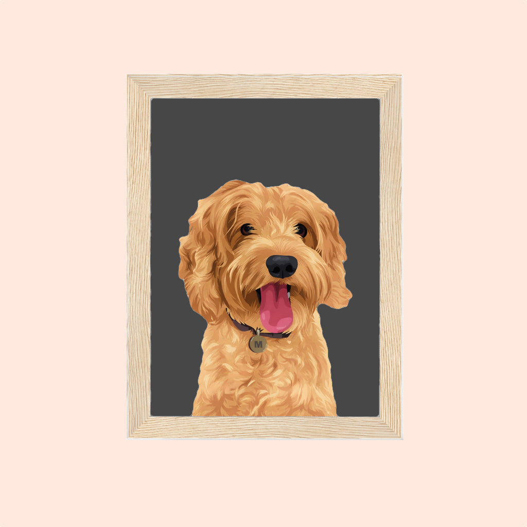 Personalised Wooden Frame Pet Portrait