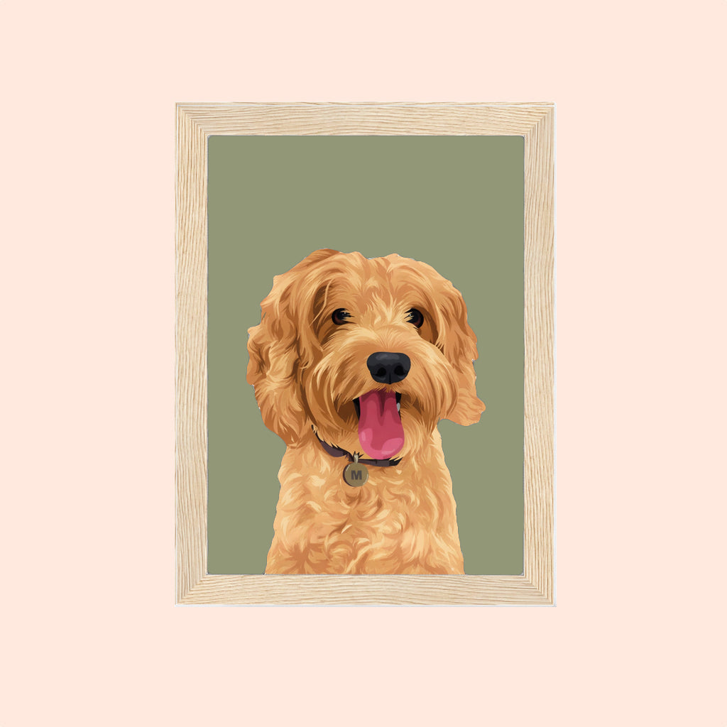 Personalised Wooden Frame Pet Portrait